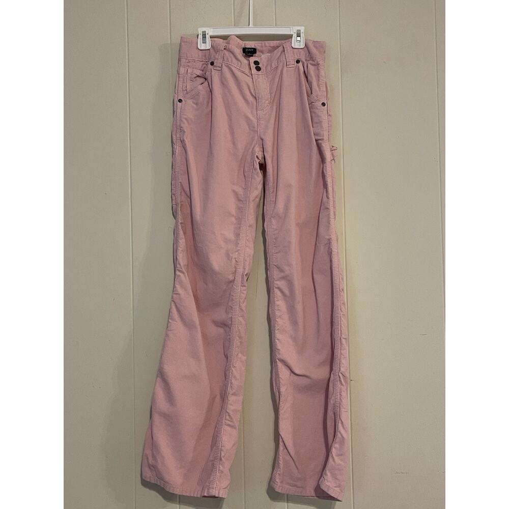 VTG 90s J. Crew Bubblegum Pink Wide Leg Carpenter Corduroy Pants 4